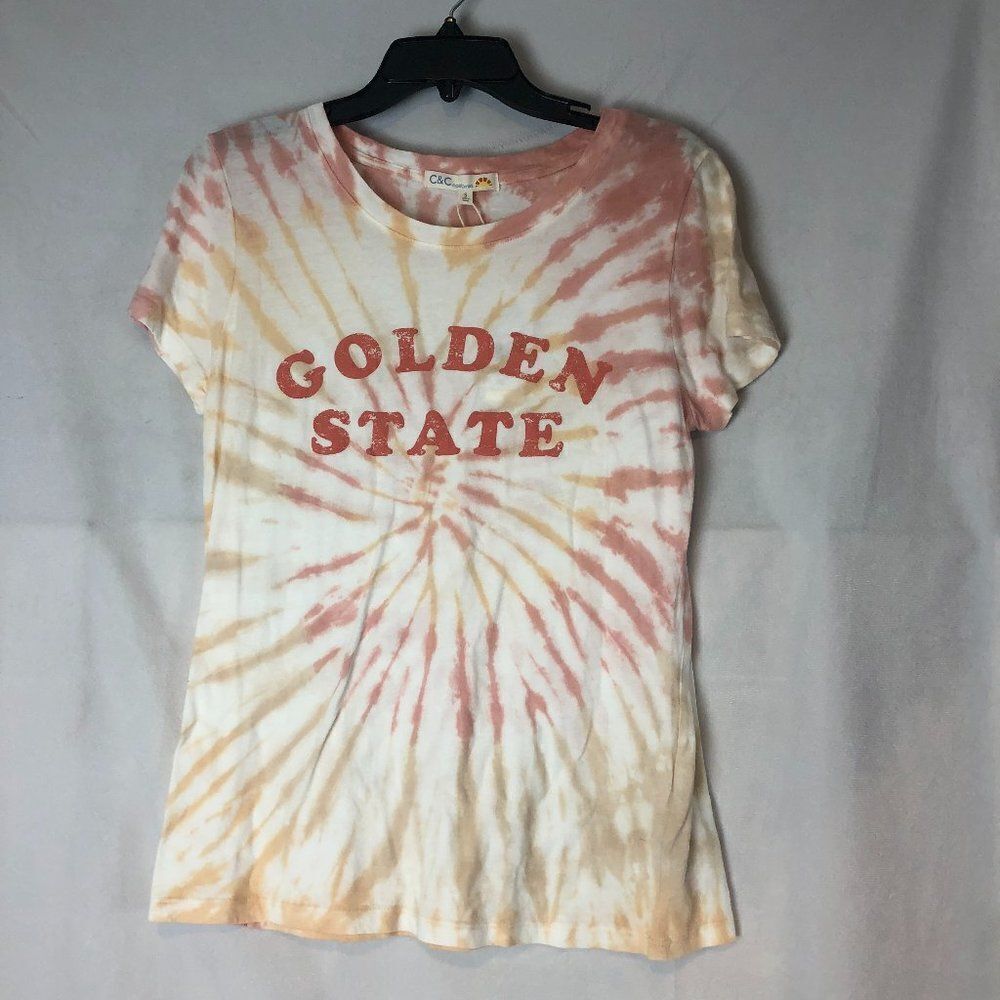 C&C California NWT Women's Top Graphic T-shirt "Golden State" tie-dye  Size S SB